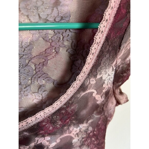 Rue 21 Purple And Pink Lace Top Short Sleeve Size M Fairy Whimsigoth - Picture 11 of 12